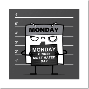 Funny Case Of The Monday Funny I Hate Monday Cute Kawaii Mugshot Posters and Art